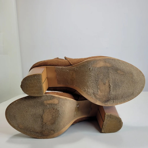 Rue 21 Brown Ankle Boots with Side Cutout Faux Suede Size Women's Large 8/9 - Picture 8 of 11